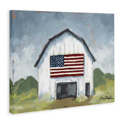  «Patriotic Country Barn», art mural sur toile par Sara Baker