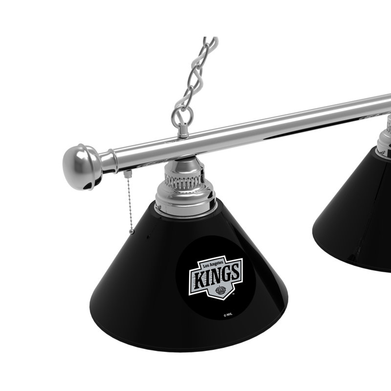 3 - Light Pool Table Lights Pendant, Chrome, Los Angeles Kings