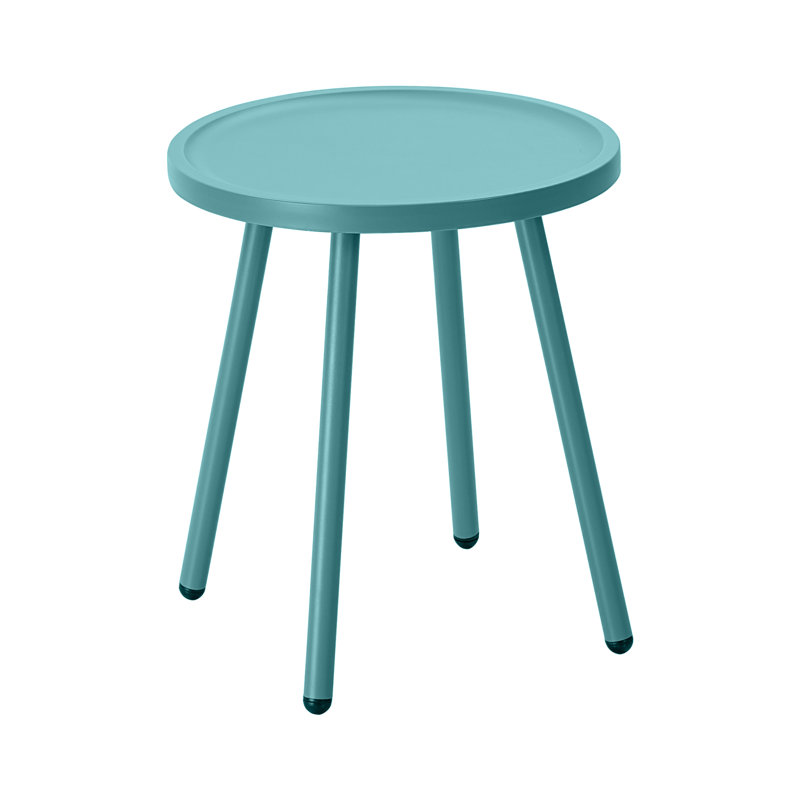 Patio Table Living Room Side Table, Round Accent Table Small Side Table Nightstand, Blue