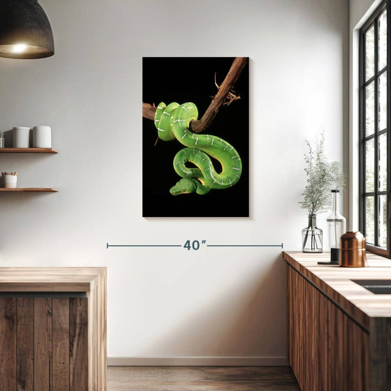 Brampt Hanging Emerald Tree Snake, 36" H x 24" W