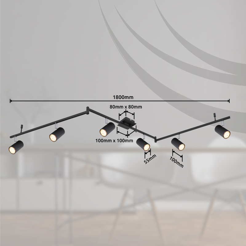 Robby Semi Flush Mount, Matt Black