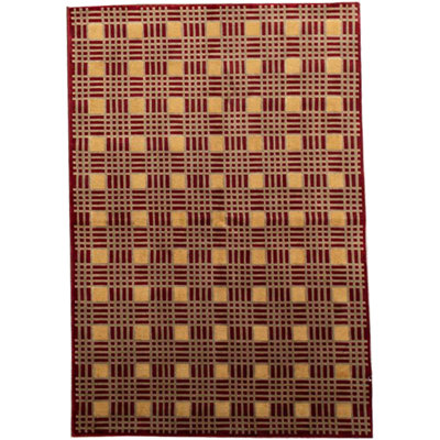 Hand-Knotted High-Quality Wine and Cream Area Rug