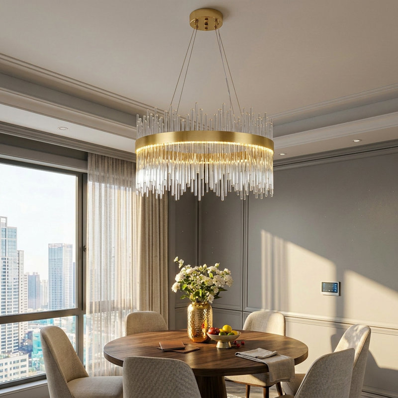 LED Chandelier, Gold, 60 W, 26cm H x 60cm W x 60cm D