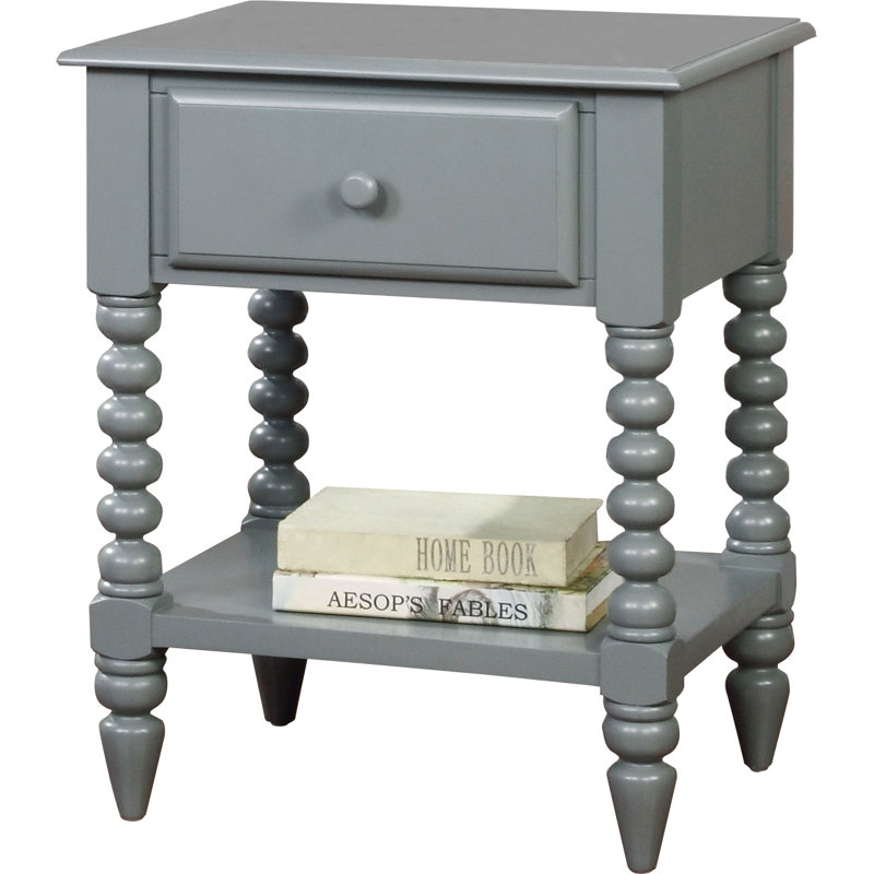 1 Drawer Nightstand, Grey
