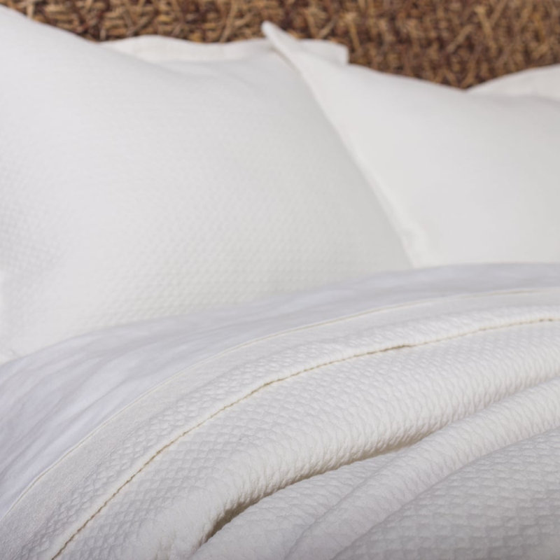 WAFF MATELASSE SHAM, IVORY, KING , Euro