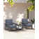 Reata HDPE 2-Person Conversation Set With Double-Tier Side Table and Cusions