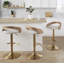 Tabouret de bar réglable Laurenzio avec repose-pieds arrondi en T-789590284-789590285