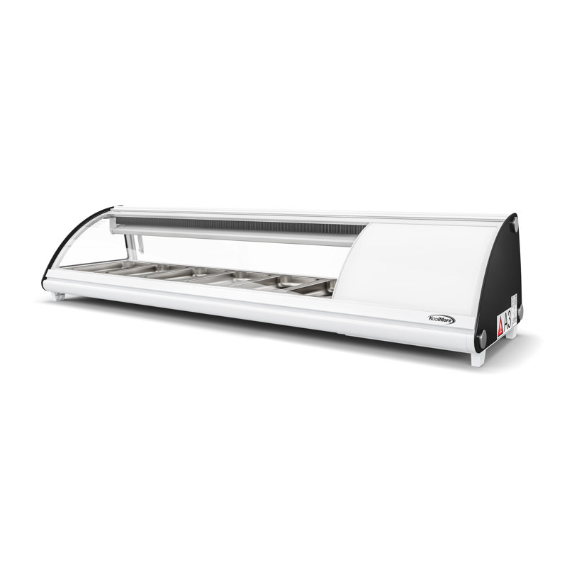 Réfrigérateur 60 po en verre 60 po avec 6 plateaux en acier inoxydable blanc