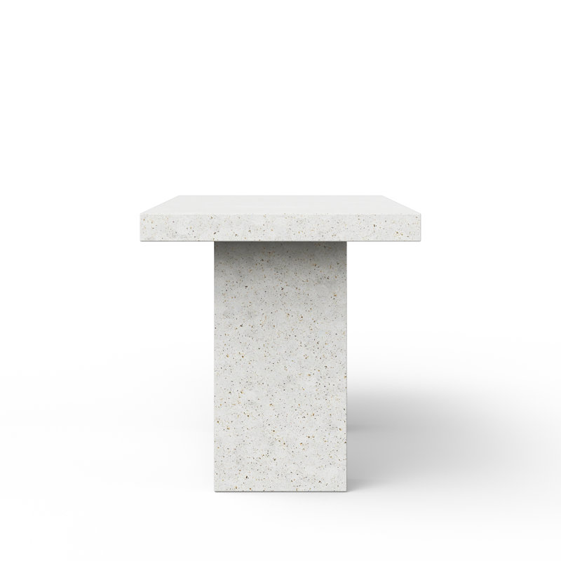 Table de salle à manger Kareen, Table de bar (hauteur 41,75 po), L 82,75 po x l 39,25 po, Ivoire Terrazo