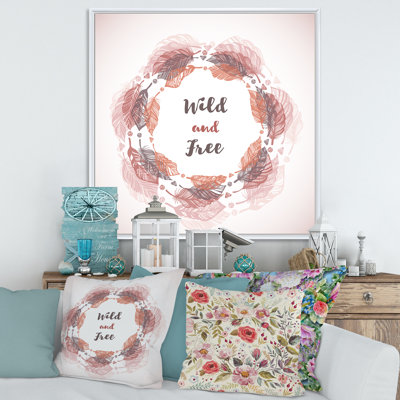 " Feather Wreath In Boho Style "