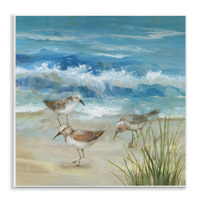 Plaque murale «Beach Sandpiper Gathering» par Nan