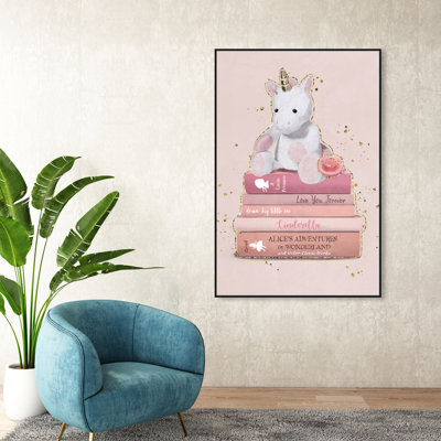 " Fantasy And Sci-Fi Unicorn Plush And Books, Glam Pink "