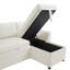Canapé-lit modulaire en forme de U de 107 po avec méridienne de rangement, ports USB et lit escamotable de 107 po, canapé en tissu Teddy-1466643085