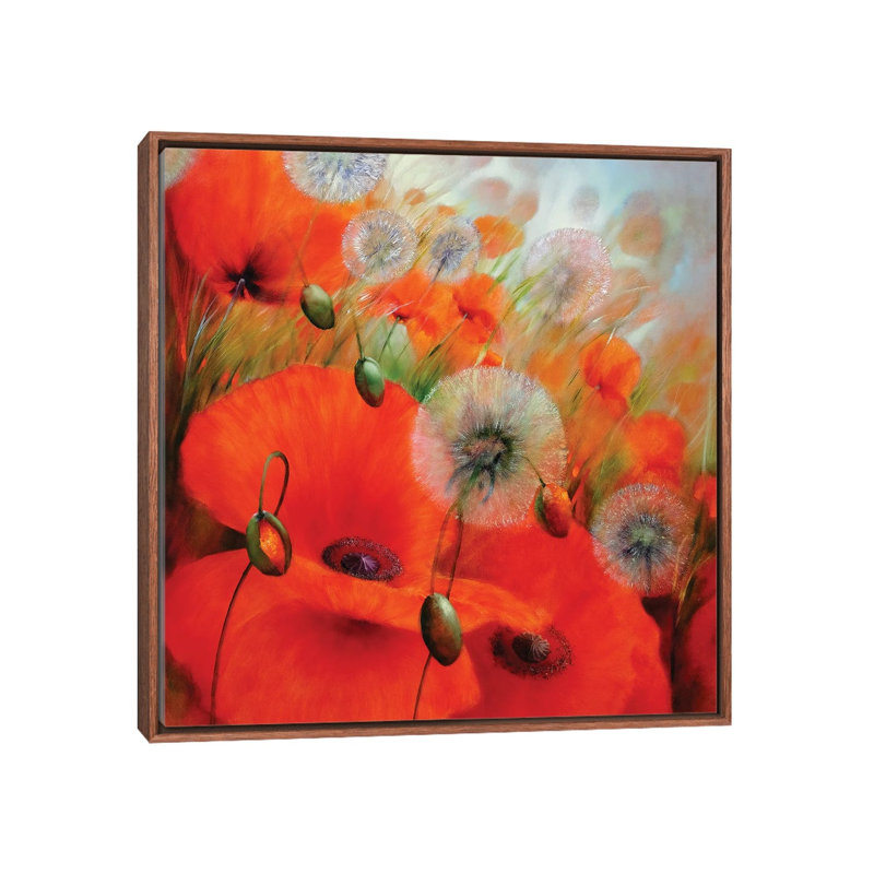 Summer Feeling by Annette Schmucker - Floater Frame Print on Canvas, Brown Framed, 45.72 cm H x 45.72 cm W