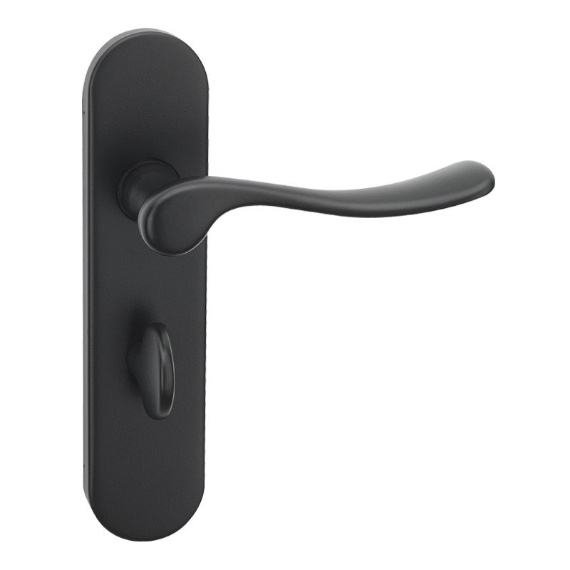 Lever Latch Door Handle, Black Bathroom