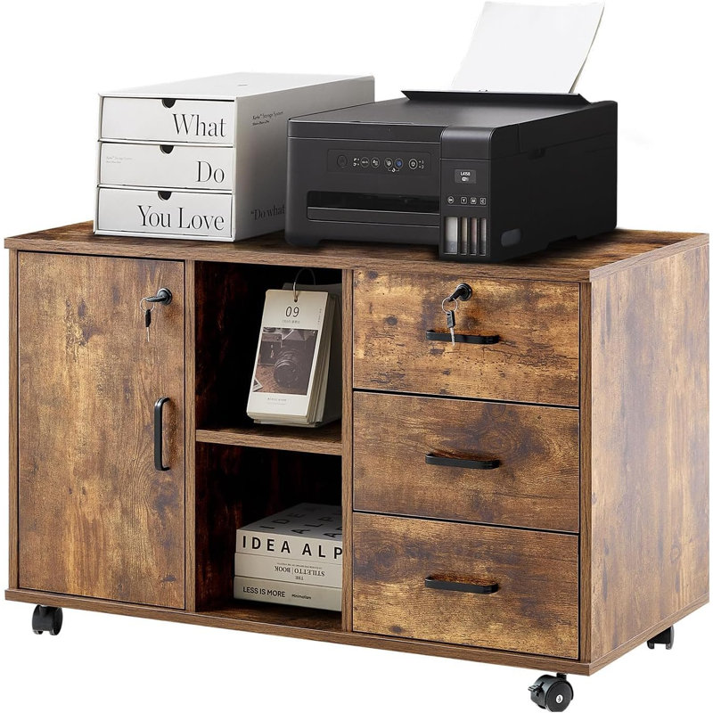 57cm H x 90cm W Printer Stand, Brown