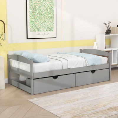 Twin Size Storage Platform Bed with Drawers
