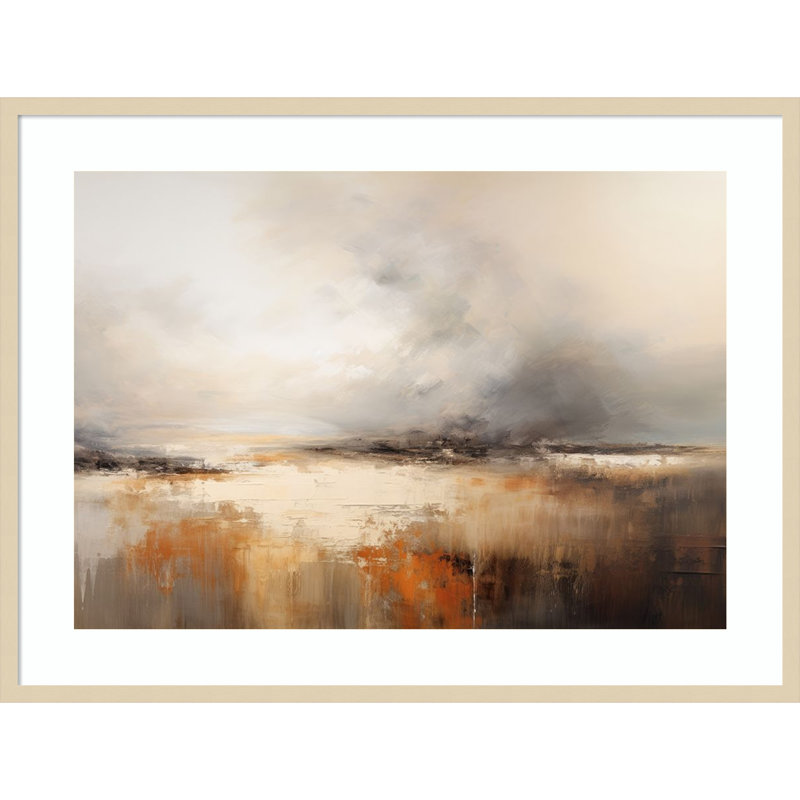 «Elegant Ivory Landscape II» par Lazar studio, impression sur bois encadrée, H 31 po x l 41 po