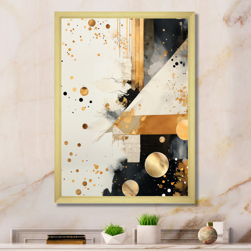 «Grey Sunset Collage I», art mural abstrait, H 44 po x l 34 po x P 1,5 po, Cadre simple noir