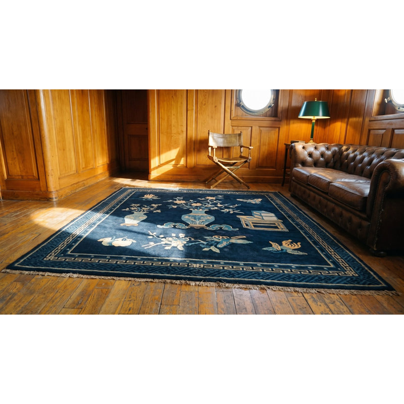 Antique Chinese - Baotou Blue 1920s Rug