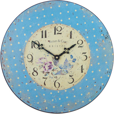 Blue Polka Dot Wall Clock - 36cm