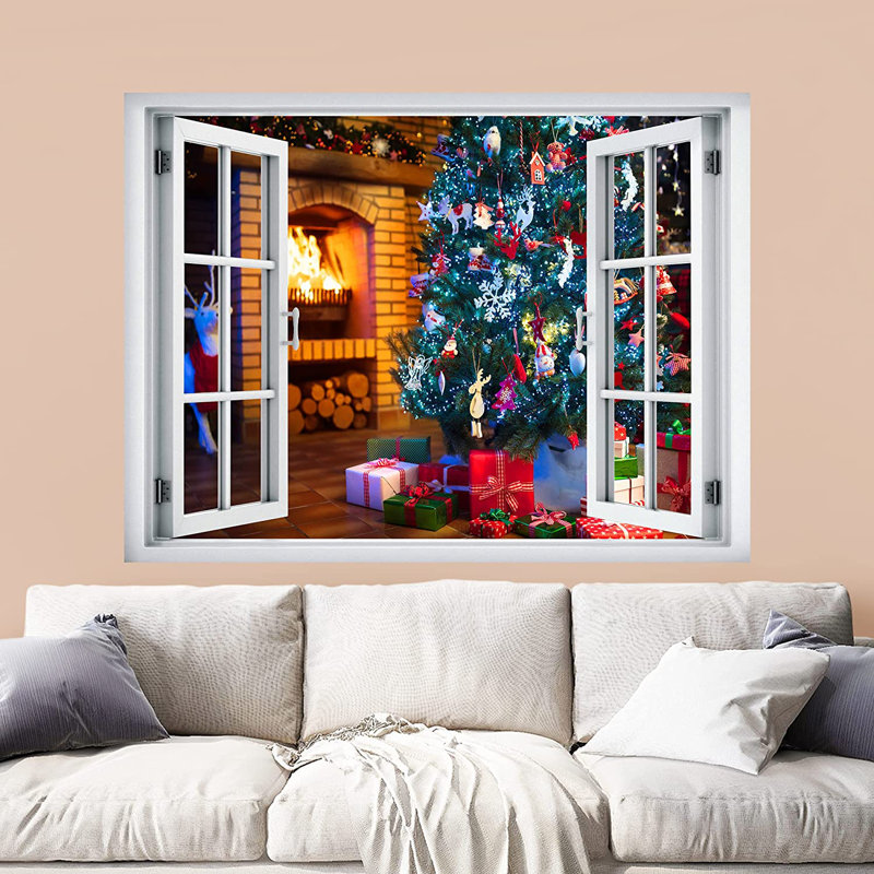Murale de décoration de sapin de Noël, L 2,8 pi x l 2 pi