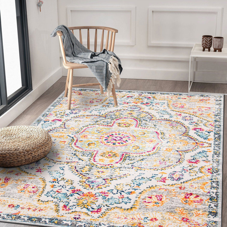 Boho Floral Floor Mat Home Entry Door Floor Mat Living Room Carpet