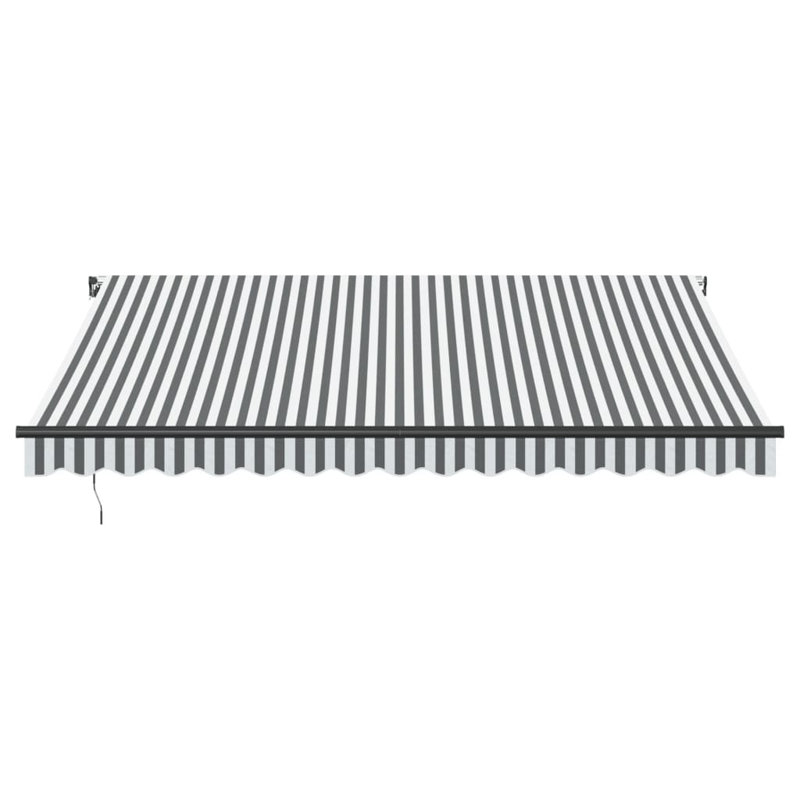 Dakota Fields Polyester Cover Retractable Patio Awning, 400 x 350cm, Striped, Anthracite/White/Black