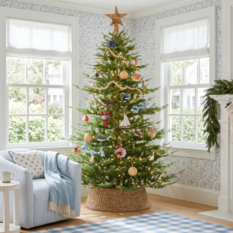 Arbre de Noël artificiel éclairé - support inclus, 7.5ft, Illuminée