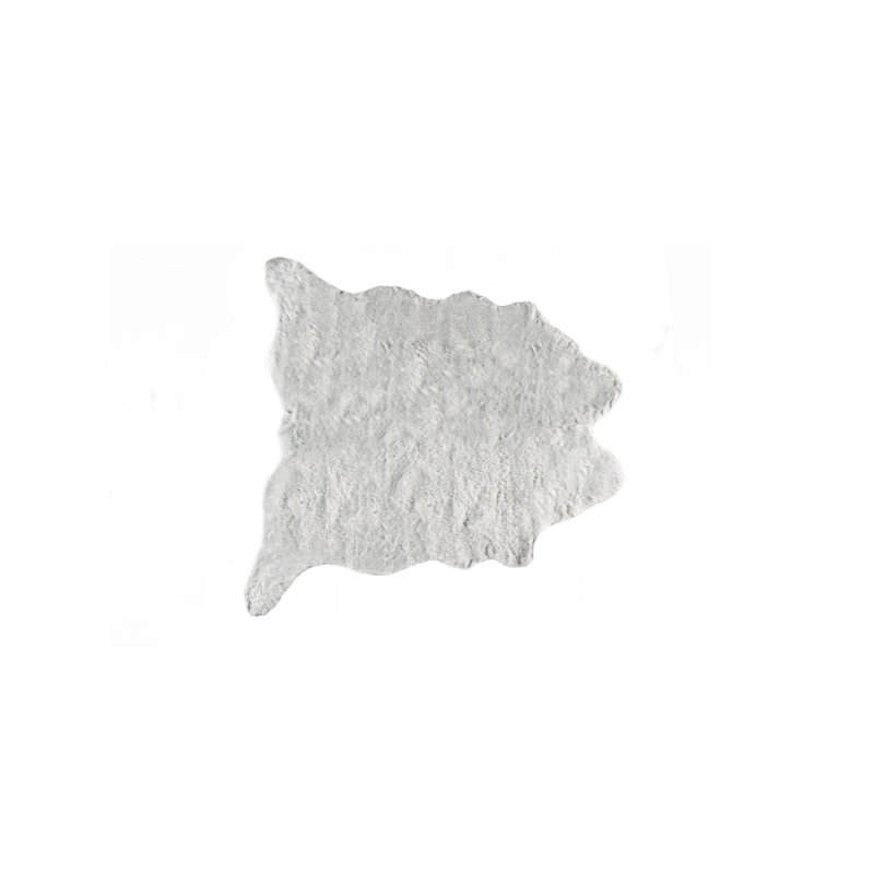 Tapis gris en fausse fourrure Dillard, 4,25 pi x 5 pi