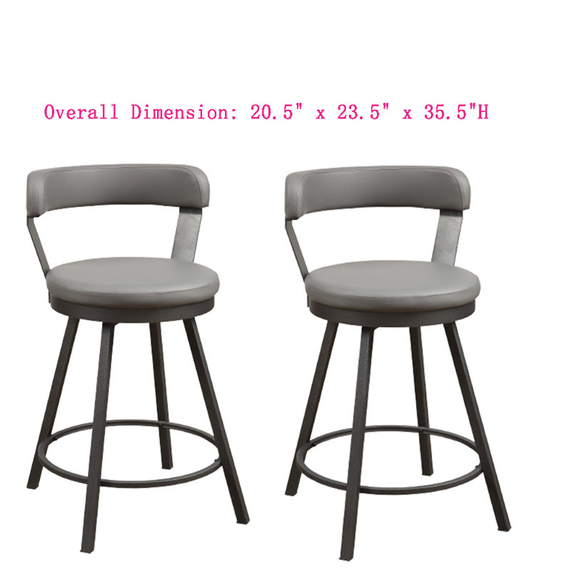 Tabouret de comptoir 25,5 po, gris