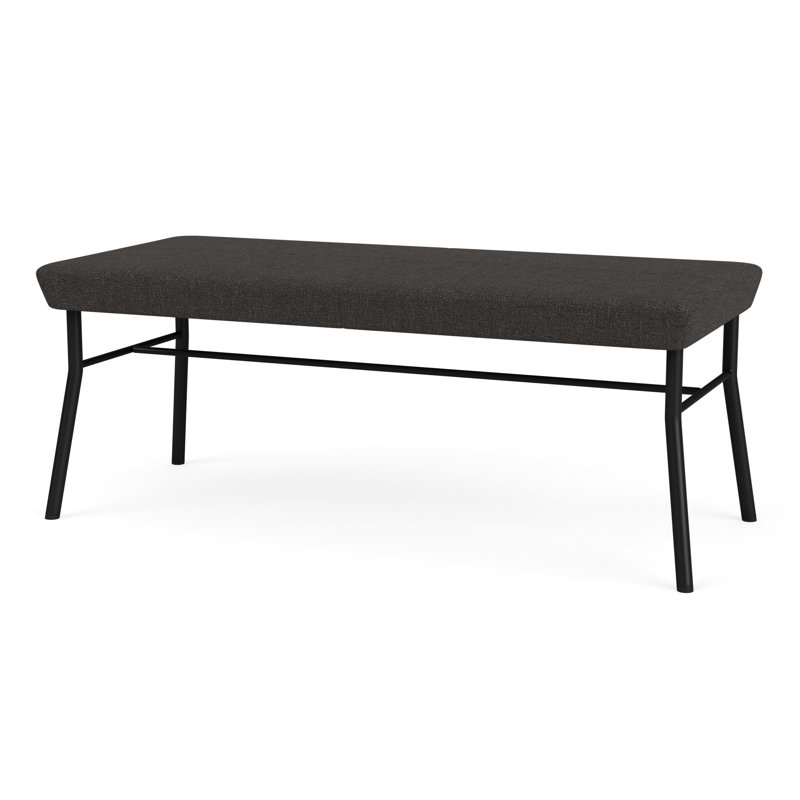 Lesro Mystic Waiting Reception 2 Seat Bench Metal Frame, Black, Archetype Smoke