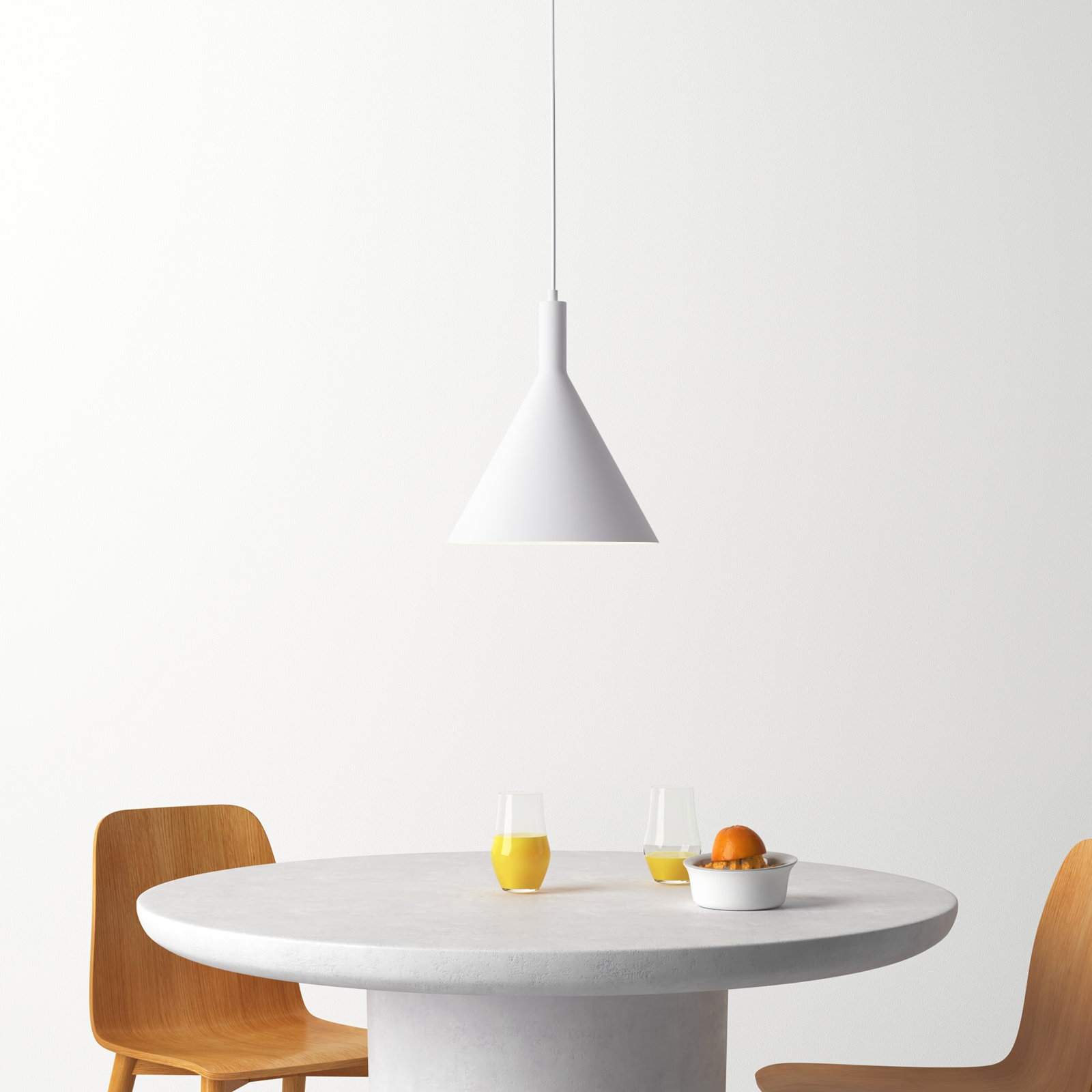 Laroche Dimmable Dome Single Light Pendant, 14.5" H x 12" W x 12" D, Matte White