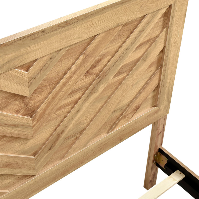 Base de lit en bois massif Claudette, Grand, Naturel