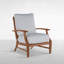 Croquet Teak Patio Chair with Cushions-620457043-624970021-693512310