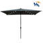 Parasol rectangulaire à énergie solaire 10X6.5Ft. Auvent, manivelle facile et inclinaison à bouton-poussoir. Pour les espaces extérieurs comme la cour, le jardin, la piscine. Poteau noir-1323993423