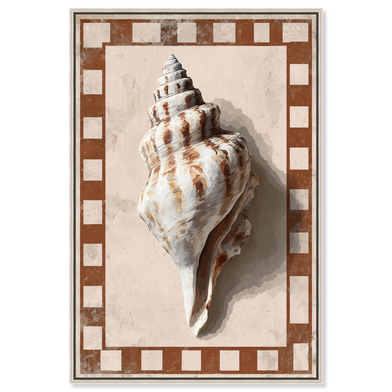 «Spiral Shell IV», impression sur toile Boho Coastal Art par Art Remedy, cadre argenté, 30 x 45, H 46 po x l 31 po