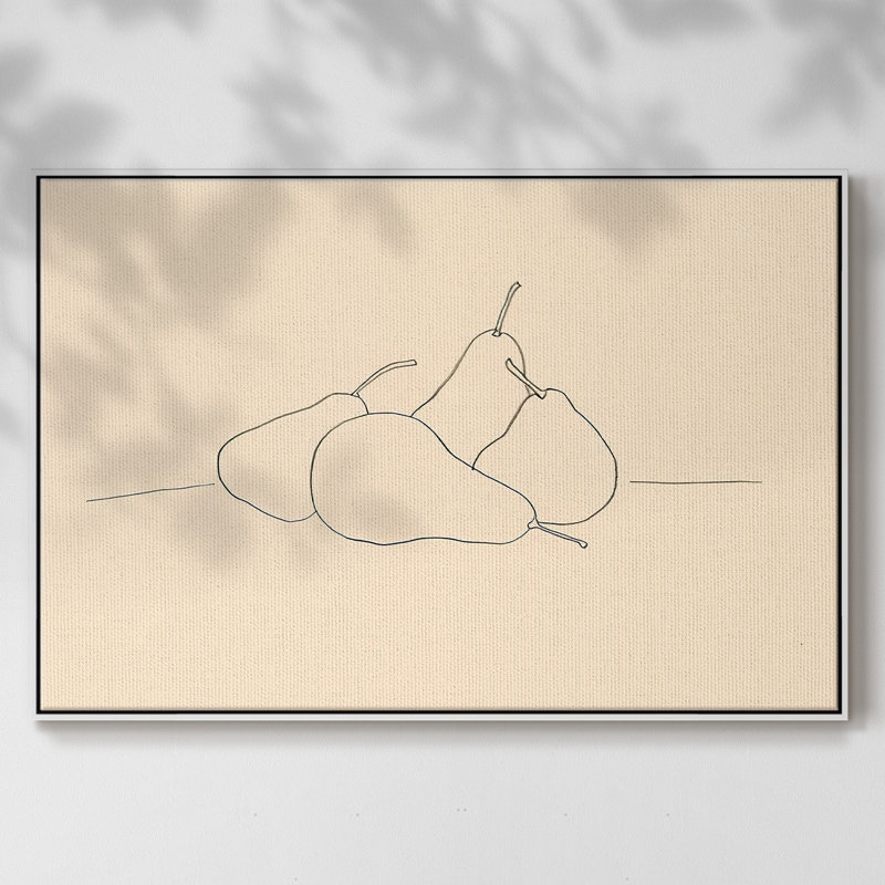 Dessin de fruits III, Blanc, H 25 po x l 37 po x P 2 po