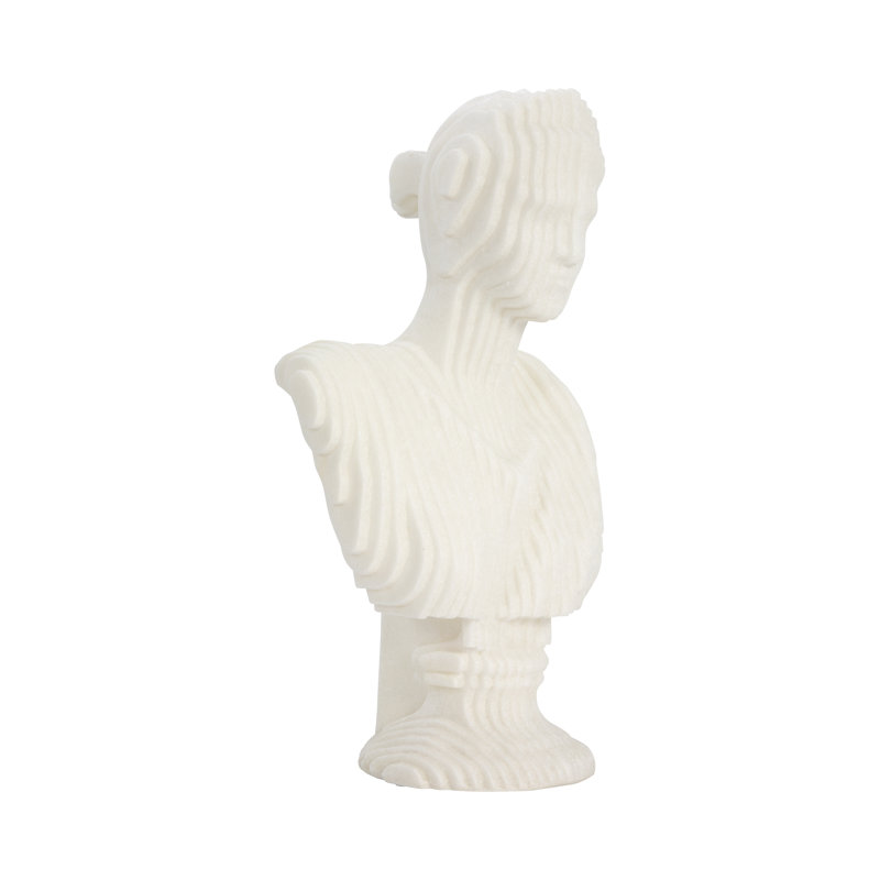 Statue exquise en résine de quartz Darcy de 20 po de Sagebrook Home, élégante résine blanche, sculptures décoratives artistiques pour les connaisseurs