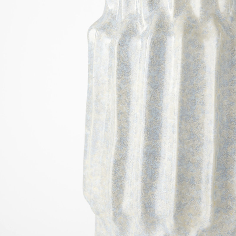 Vase de table en céramique Zahari, H 23 po x l 6,7 po x P 6,7 po, Gris