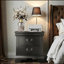 Table de chevet classique en bois noir-1868698894