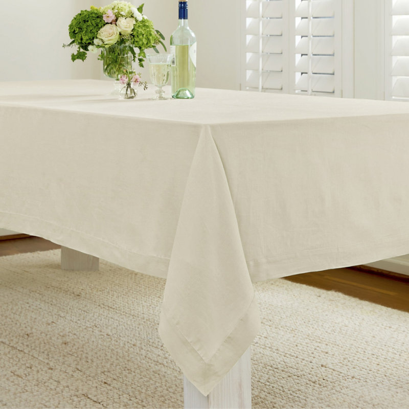 100% Pure Linen Tablecloth - Fete, Birch, 156" L x 60" W