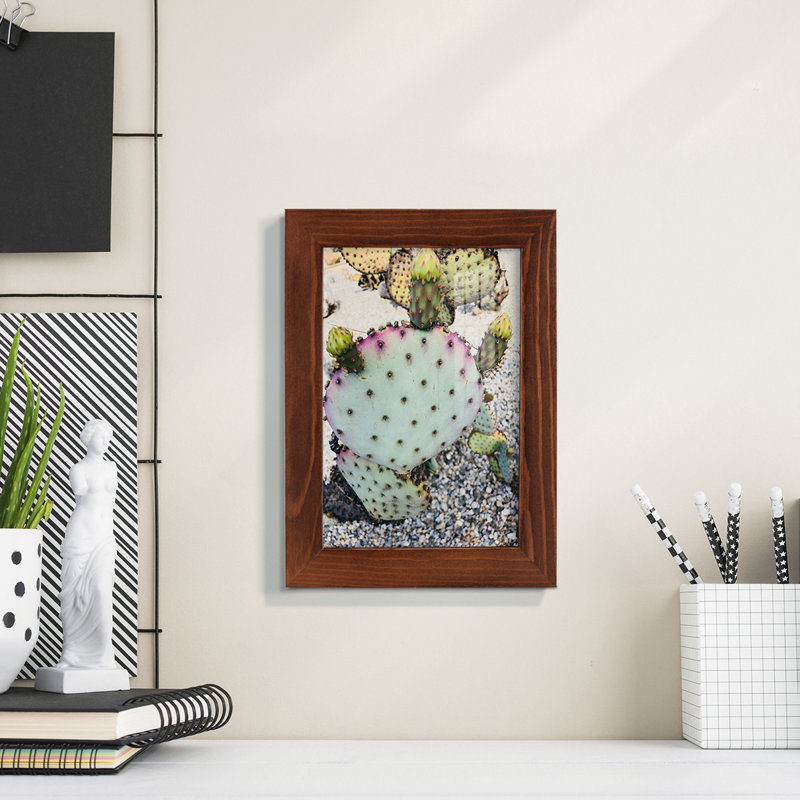 «Pink Green Cactus I», impression sur papier, H 9 po x l 7 po x P 1 po, Châtaigne