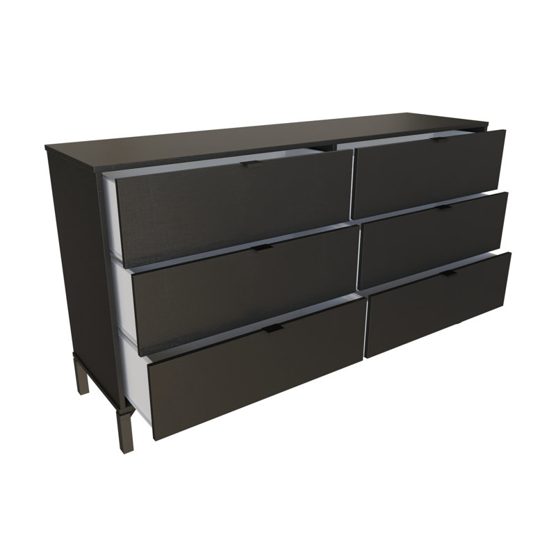 59'' W 6 - Drawer Dresser, Black