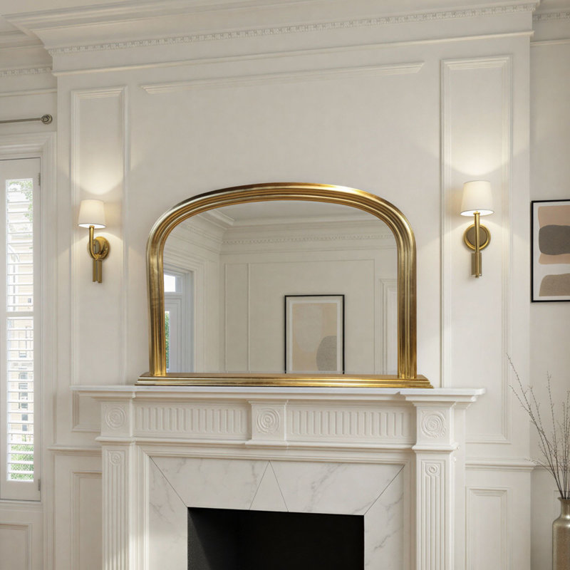 Lynn Arched Overmantle Mirror, Gold