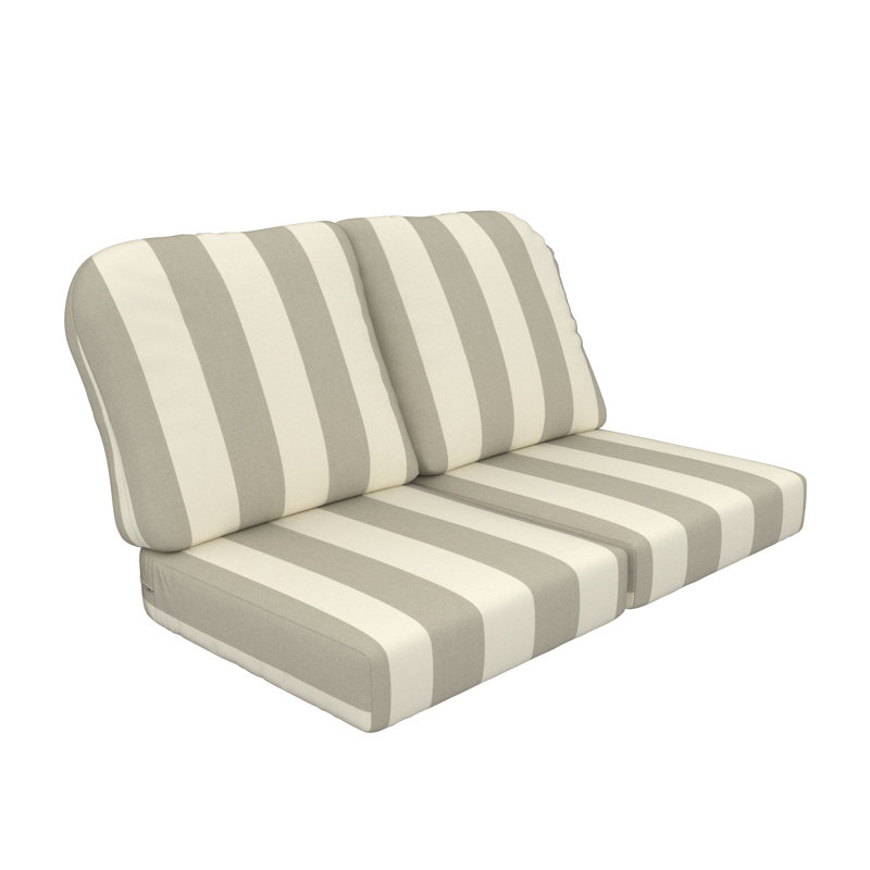Amala Sunbrella® Indoor/Outdoor Loveseat Cushion, Sunbrella® Solana Seagull