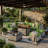 10-Piece Outdoor Patio Conversation Set With 55,000 BTU Propane Fire Pit Table, Wicker Sectional Sofa, 2 Ottomans & Coffee Table-125547776-125547772