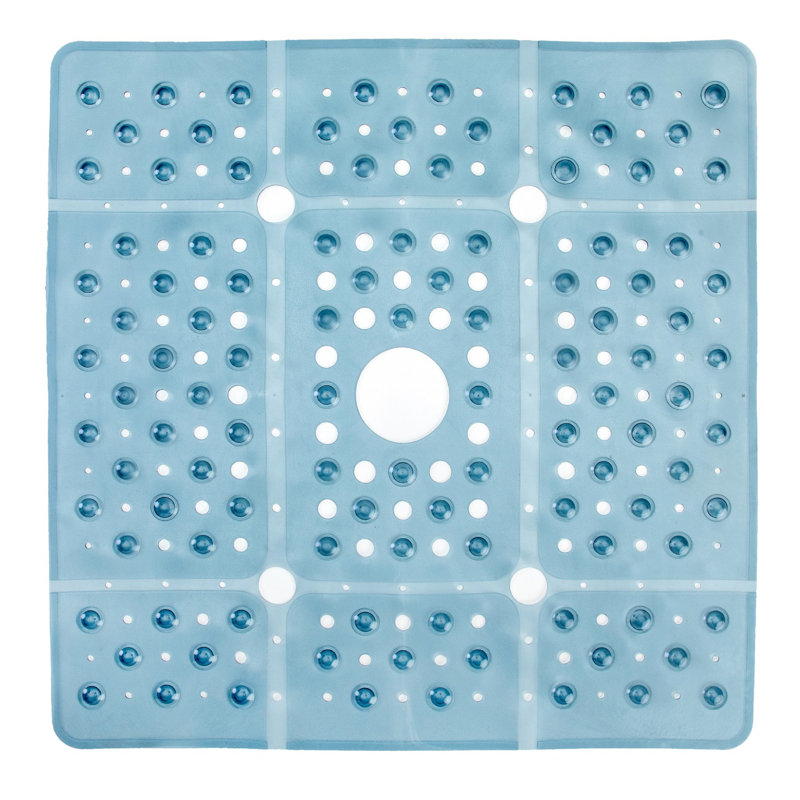 Extra Large Translucent Dusty Blue Square Shower Mat
