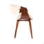 Chaise d'appoint Mid-Century moderne en bois de noyer et similicuir crème-1687817009