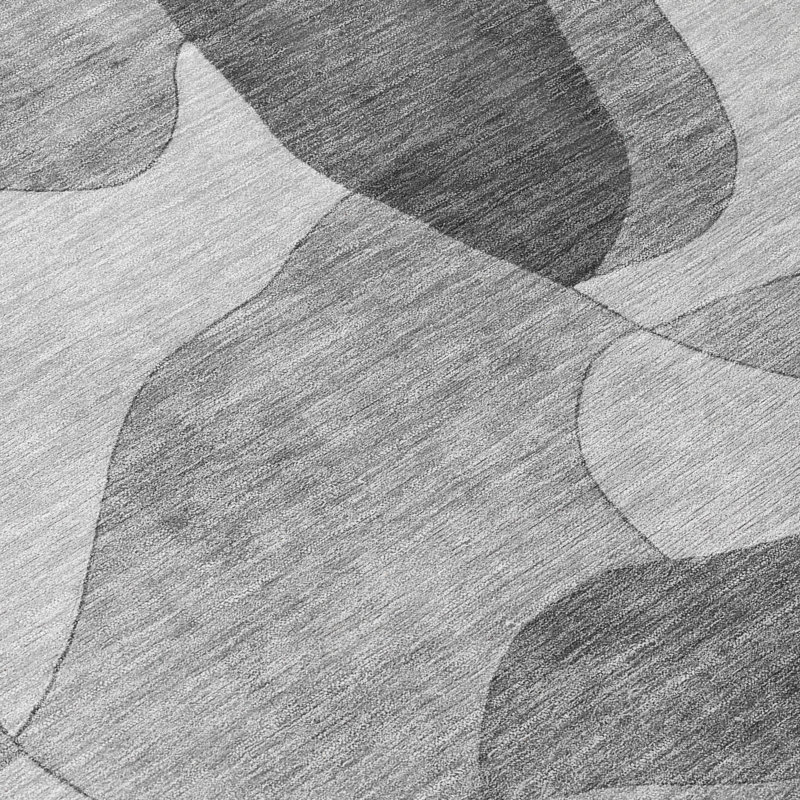 Tapis abstrait lavable à la machine intérieur / extérieur ACN2814, Gris, 5 pi x 7 pi 6 po